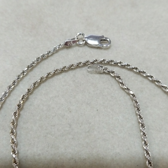925 Sterling silver 1.5mm rope chain - Picture 2 of 3